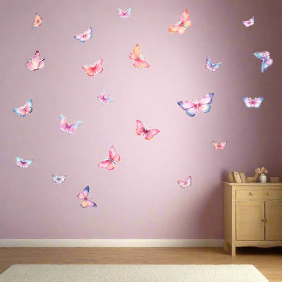 mur papillon mignon coloree