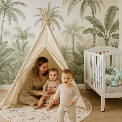 LE LIT AVEC TRESSE DE LIT ET UN MOMENT PASSE AVEC MAMAN DANS LA CHAMBRE