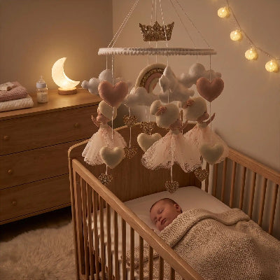 LE SOMMEIL EST ASSURE PAR LE MOBILE BEBE POUR LIT