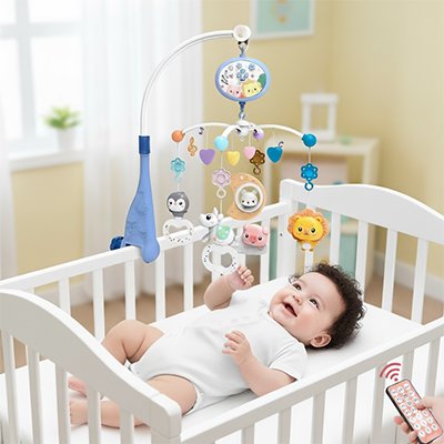 MOBILE MUSICAL POUR BEBE EQUIPE DE TELECOMMANDE