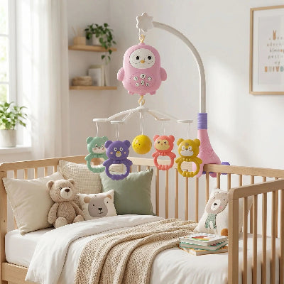 MOBILE MUSIQUE BEBE AVEC OBJET DIVERTISSANT