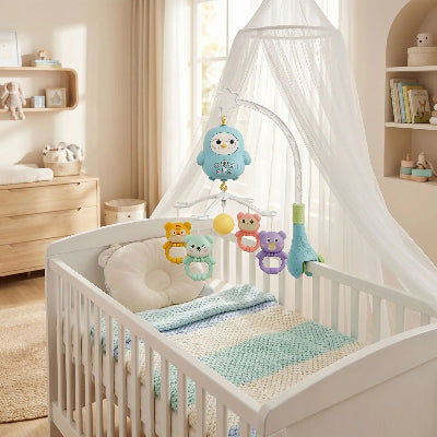 MOBILE MUSIQUE BEBE JOLIE MATERIAUX ET MOTIFS COLORES