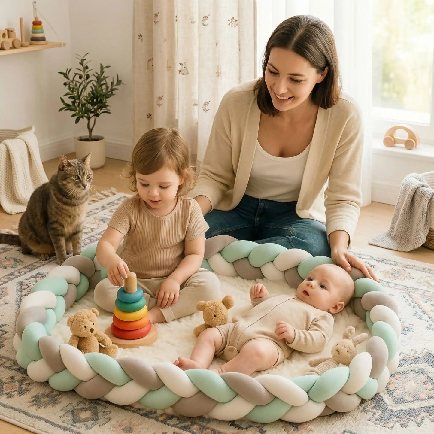 Tresse de lit bébé apporte une touche chaleureuse