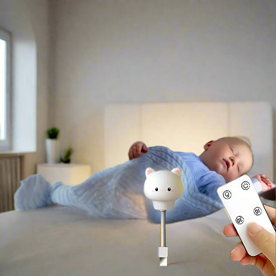 bébé dor en douceur avec veilleuse veillante