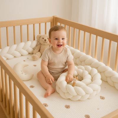 bebe sourire mignon tresse de lit