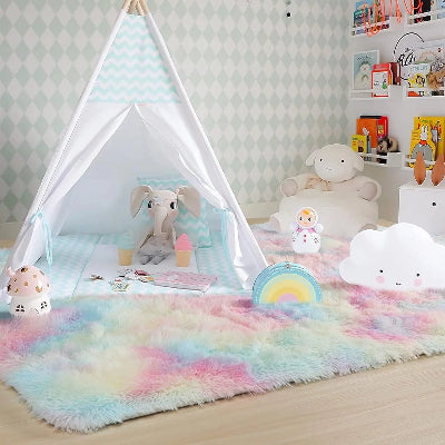 decoration chambre bebe tapis en fourrure