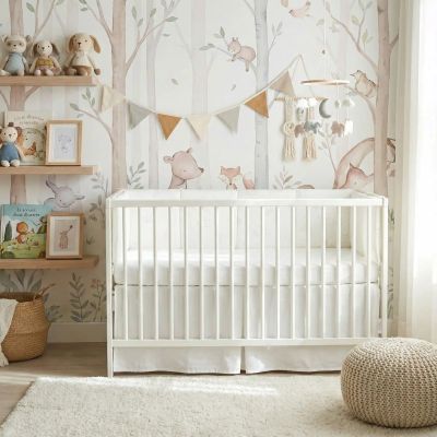 espace avec tour de lit bébé nuage blanc