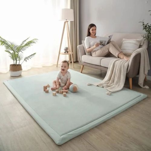 Tapis bebe chambre maman lit est bebe s'amuse