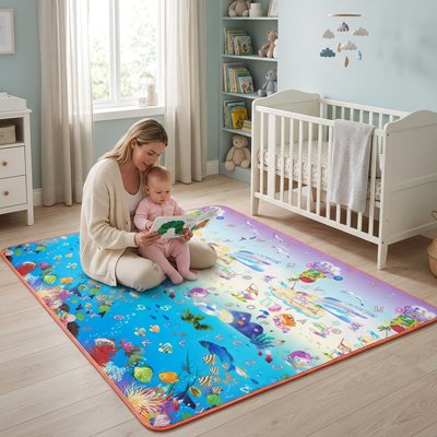 Tapis de sol bébé avec maman lit une histoire