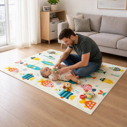 Tapis eveil bebe papa avec petit enfantt