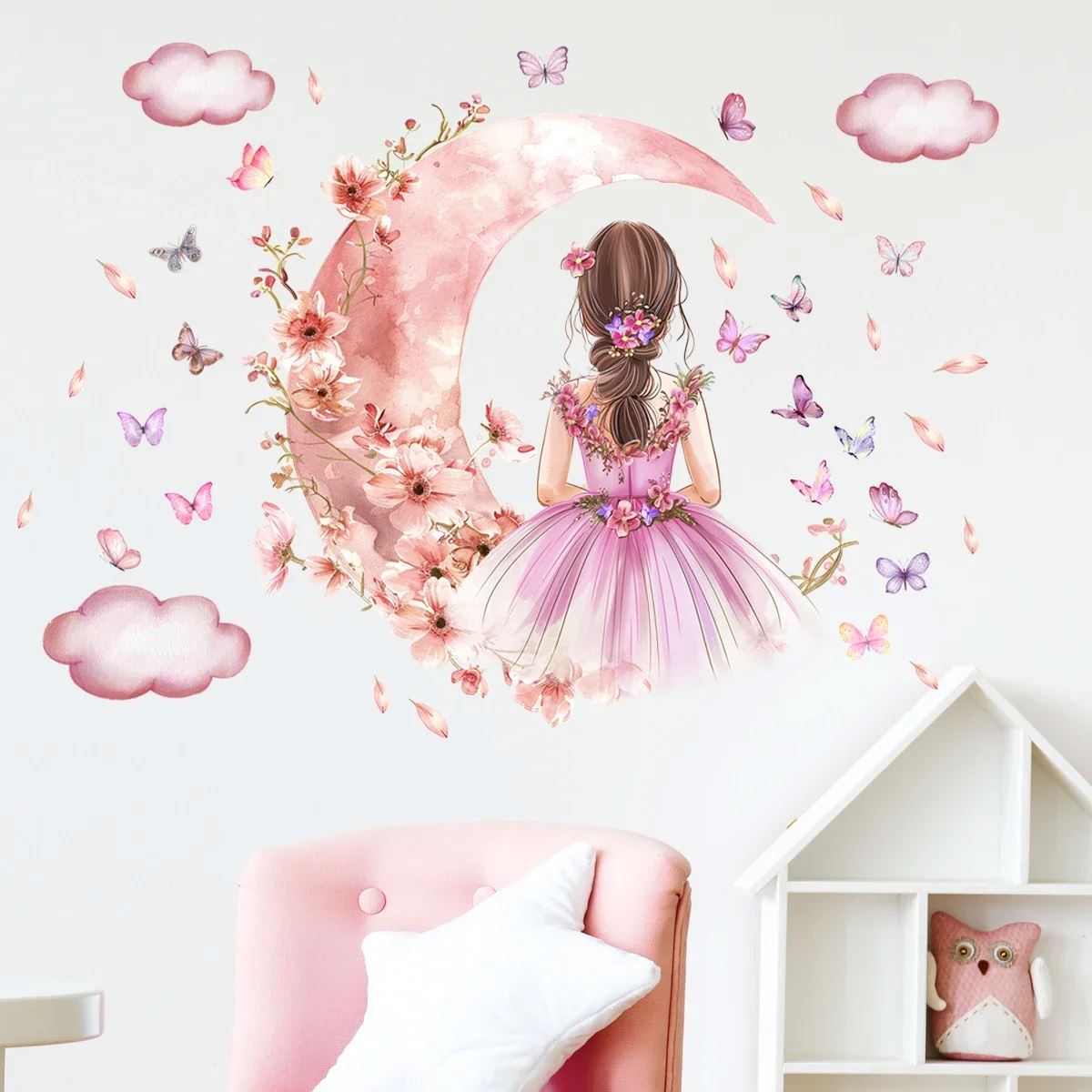 Décoration Murale - PrincesseSticker™- Lune Rose