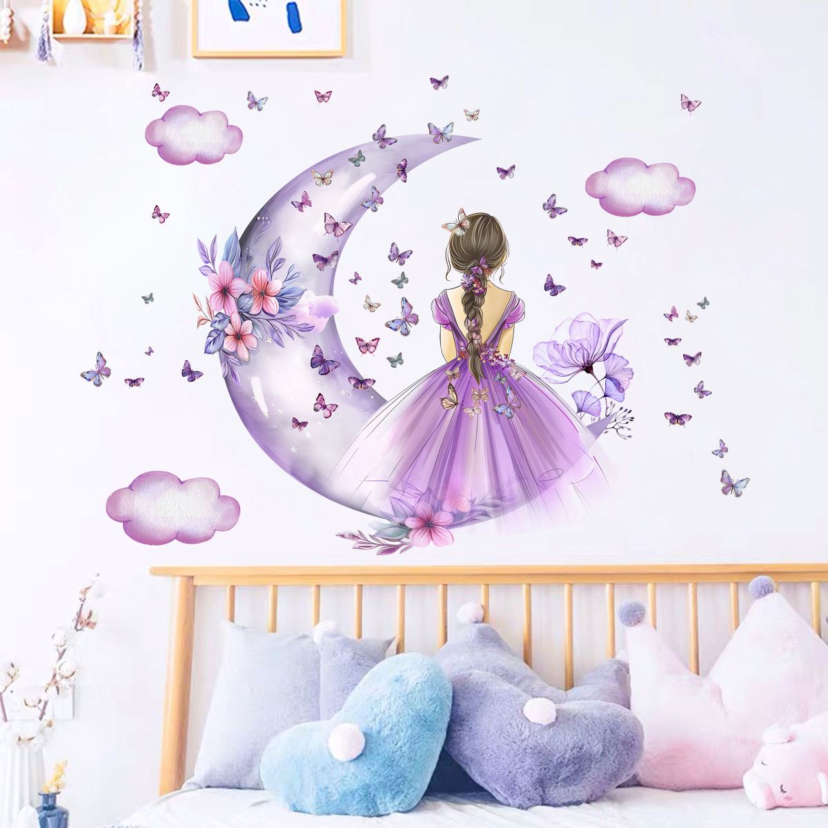 Décoration Murale - PrincesseSticker™- Lune Mauve