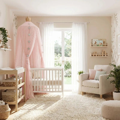 une lumière éclatante sur le ciel de lit bébé