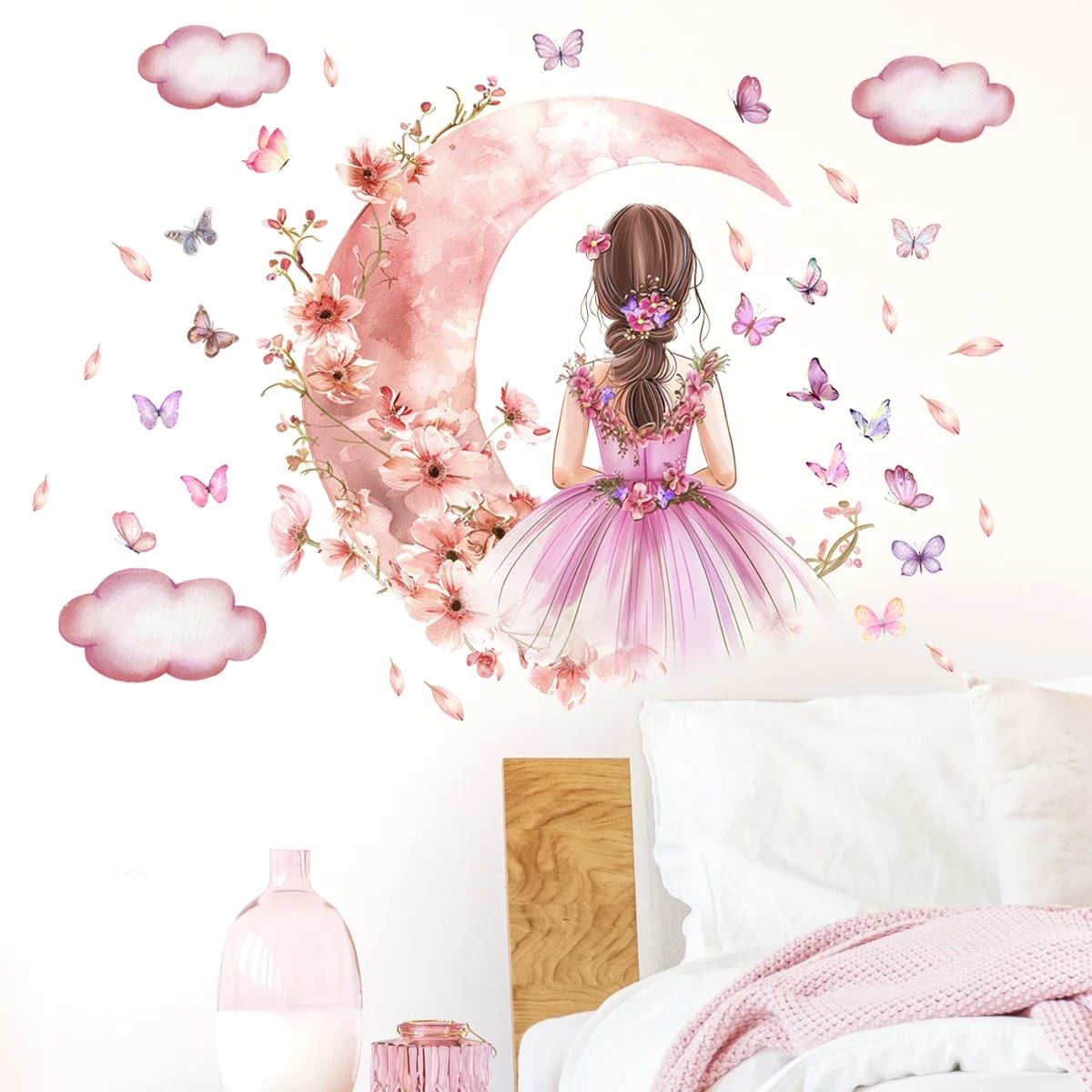 Décoration Murale - PrincesseSticker™- Lune Rose